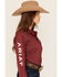 Image #2 - Ariat Women's Team Kirby Geo Print Long Sleeve Button-Down Stretch Western Shirt, Rust, hi-res