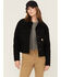 Image #1 - Carhartt Women's Rugged Flex® Loose Fit Canvas Sherpa Lined Work Jacket, Black, hi-res