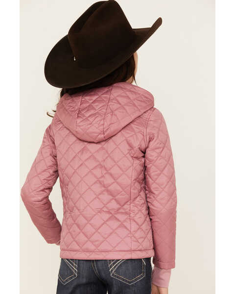 Image #4 - Shyanne Girls' Diamond Hooded Puffer Jacket, Pink, hi-res