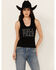 Image #1 - White Crow Women's Hell Yeah Embroidered Graphic Tank , Black, hi-res