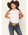 Image #1 - Wrangler Girls' Striped Sleeveless Pearl Snap Western Shirt, Pink, hi-res