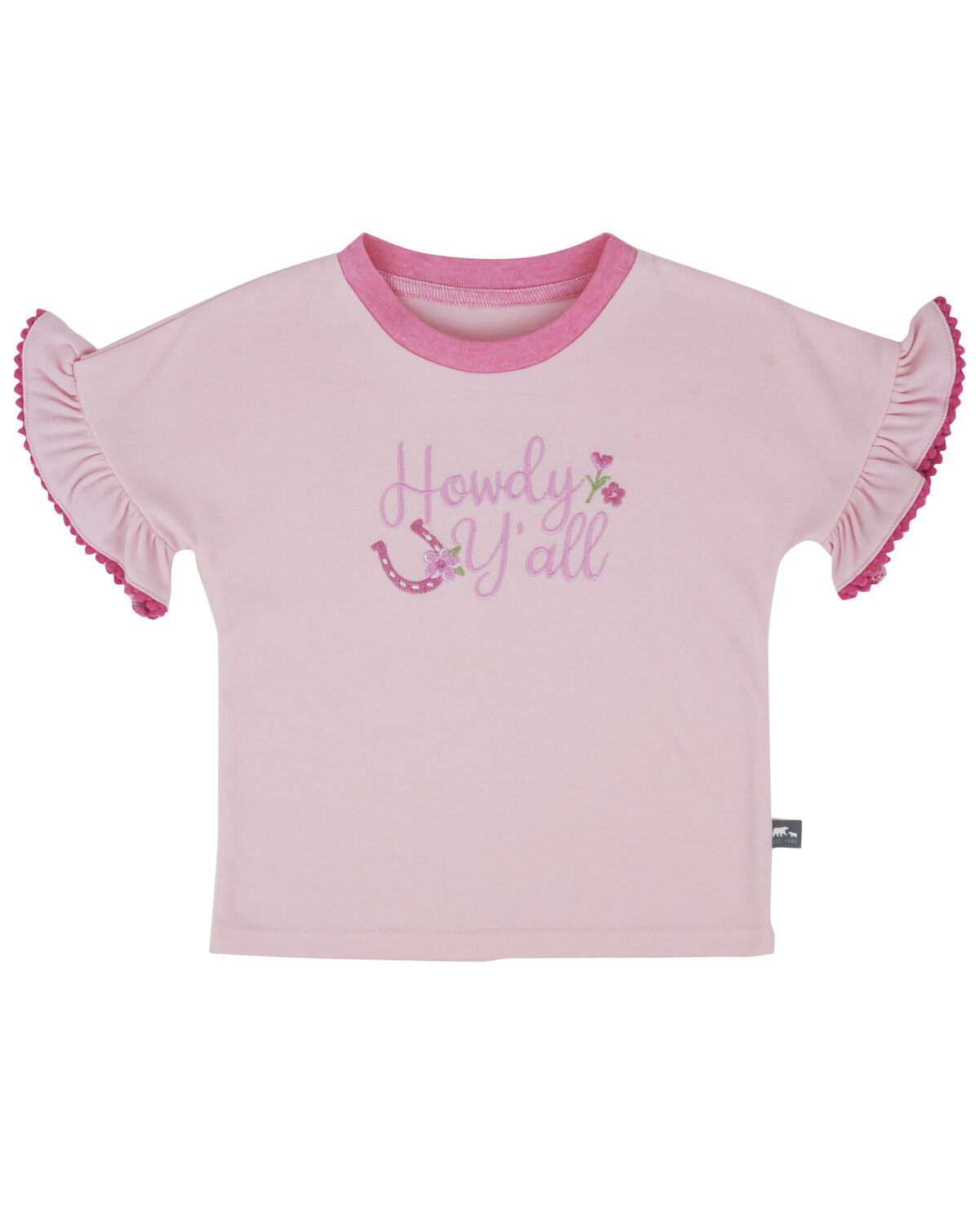 Image #1 - Rugged Bear Toddler Girls' Howdy Y'all Short Sleeve Top, Pink, hi-res