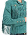 Image #6 - Scully Fringe & Beaded Boar Suede Leather Jacket, Turquoise, hi-res