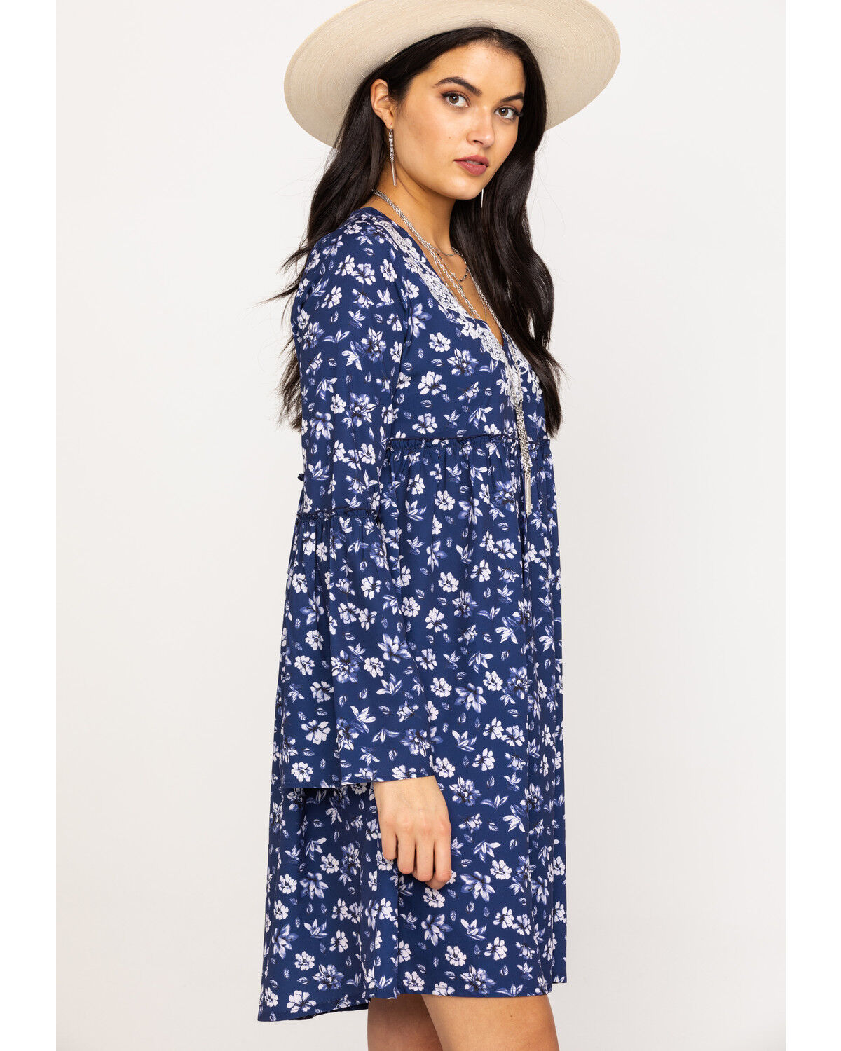 Image #3 - Roper Women's Floral Print Mini Dress, Blue, hi-res