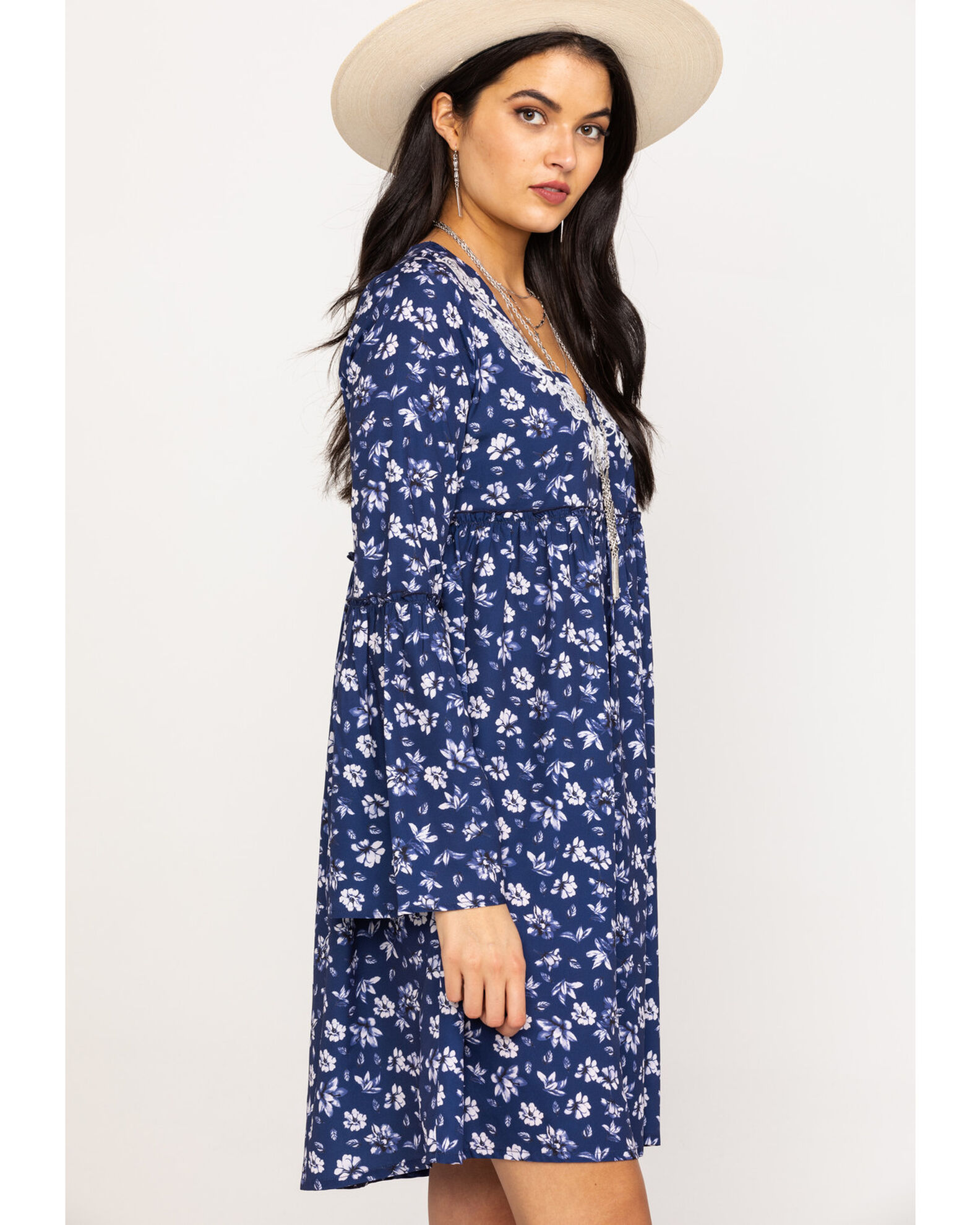 Image #3 - Roper Women's Floral Print Mini Dress, Blue, hi-res