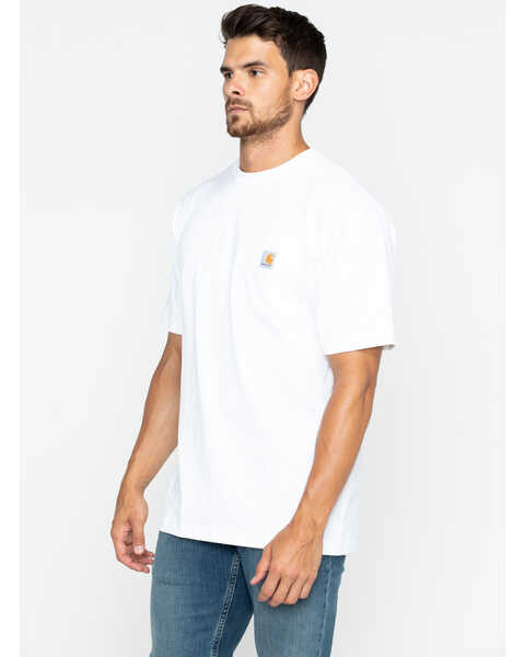 Image #5 - Carhartt Men's Loose Fit Heavyweight Logo Pocket Work T-Shirt, White, hi-res