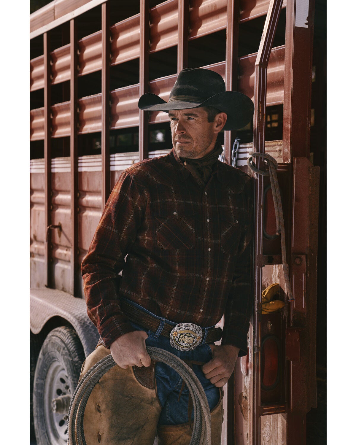 Ariat Men's Hiller Retro Plaid Snap Western Flannel Shirt, Maroon, hi-res