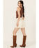 Image #3 - Wrangler Women's Cowboy Cutoff High Rise Mid-Length Denim Shorts, , hi-res