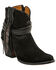 Lucchese Handmade Robyn Hand Tooled Feather Booties , Black, hi-res