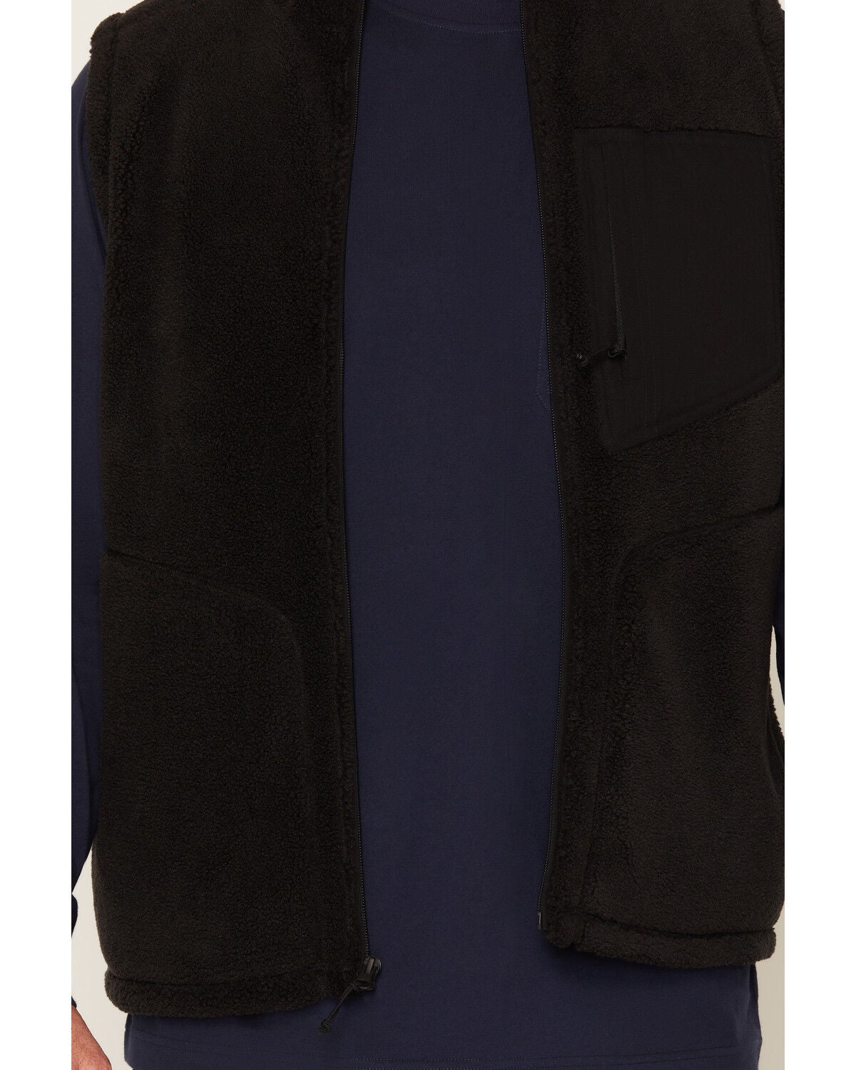 Image #3 - Hawx Men's Bruiser Solid Sherpa Zip-Up Work Vest, Black, hi-res