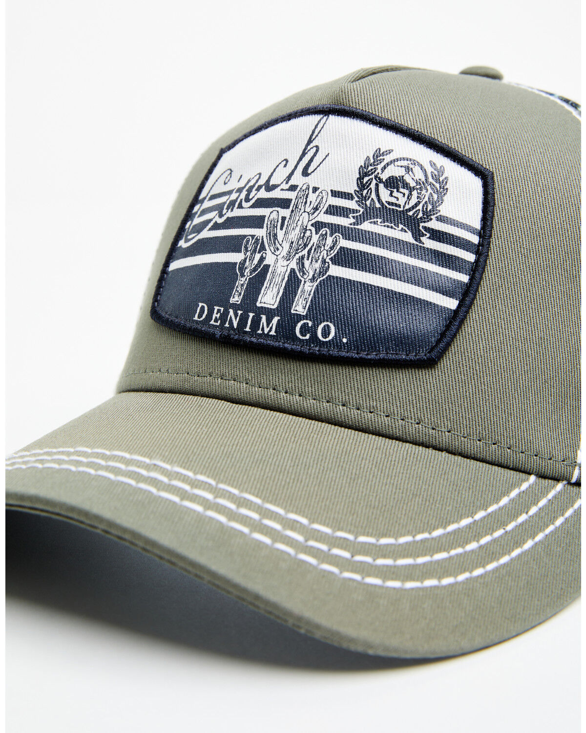 Image #2 - Cinch Women's Southwestern Print Ball Cap, Olive, hi-res