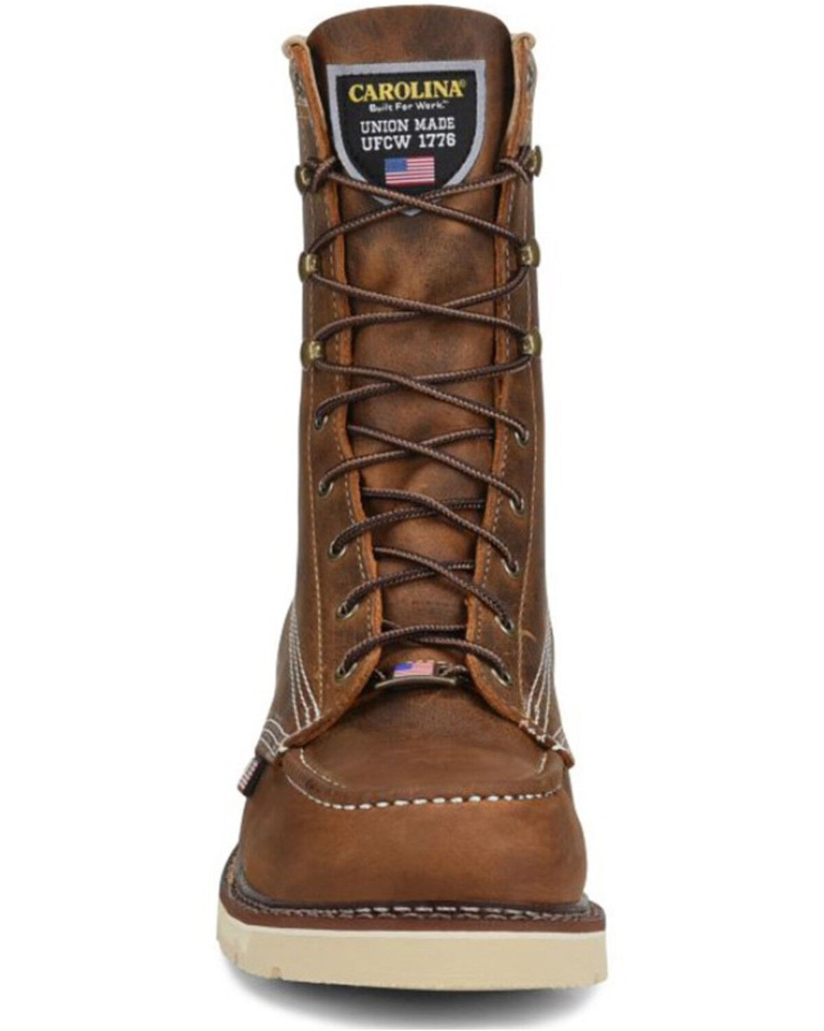 Image #4 - Carolina Men's 8" Moc Work Boots - Steel Toe, Dark Brown, hi-res