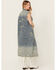 Image #4 - Veveret Women's Long Distressed Denim Vest, Medium Wash, hi-res