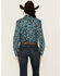 Image #4 - Cowgirl Hardware Women's Paisley Print Long Sleeve Snap Western Shirt, Black, hi-res