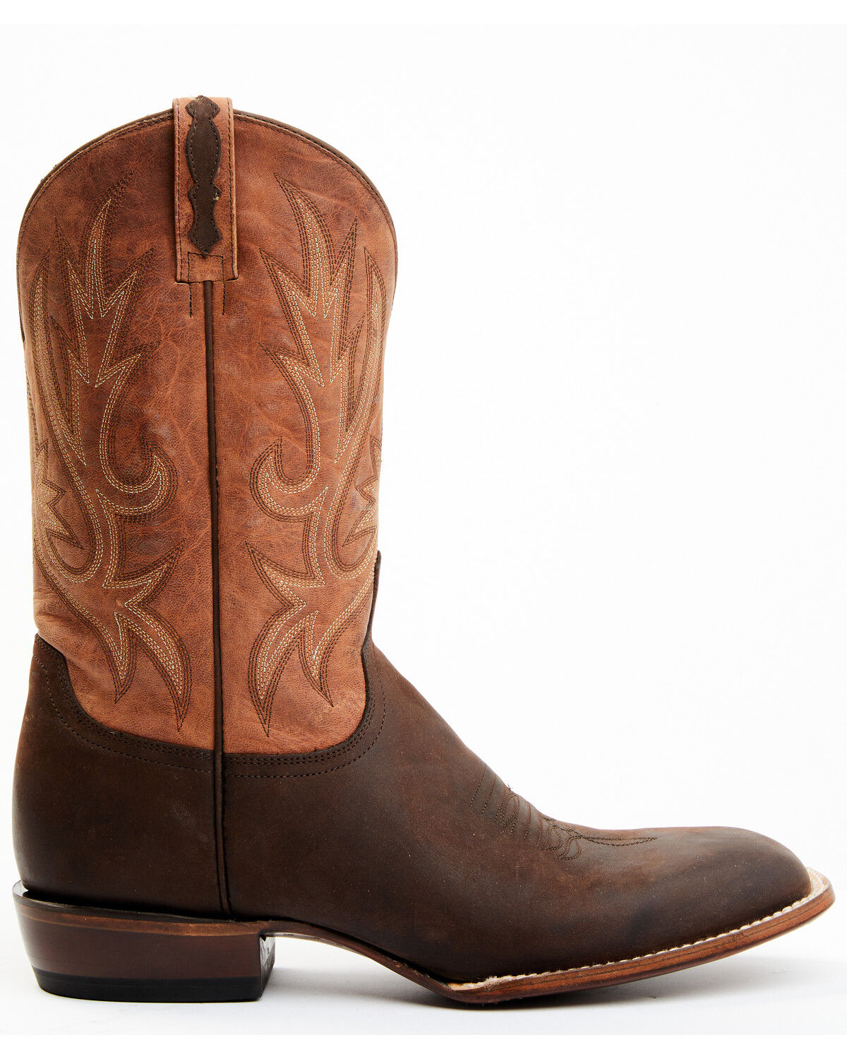 Image #2 - Lucchese Men's Gordon Western Boots - Broad Square Toe, Chocolate, hi-res