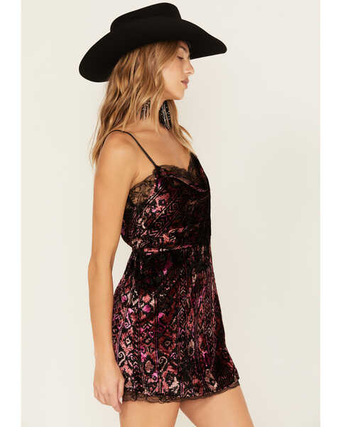 Image #4 - Idyllwind Women's Houston Cowl Neck Mini Dress, Fuchsia, hi-res