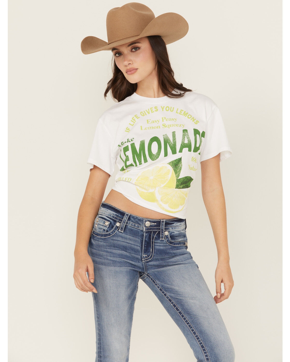 Image #1 - Blended Women's Lemon Short Sleeve Graphic Tee, White, hi-res