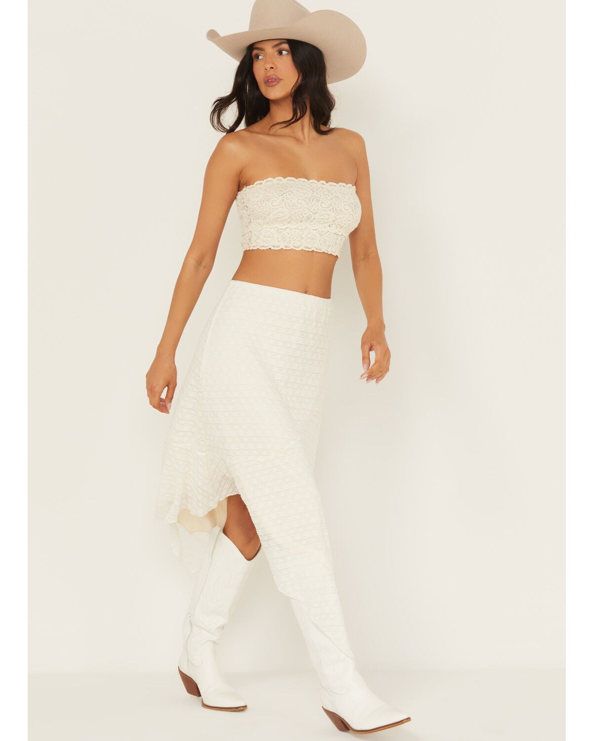 Originality Women's Boot Barn Exclusive Asymmetrical Midi Skirt, Ivory, hi-res