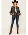 Image #4 - Scully Women's Brown & Turquoise Embroidered Yoke & Fringe Suede Leather Jacket, Brown, hi-res