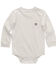 Image #1 - Carhartt Infant Girls' Long Sleeve Pocket Onesie, Cream, hi-res