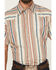 Image #3 - Roper Men's West Made Southwestern Striped Short Sleeve Pearl Snap Western Shirt, Tan, hi-res