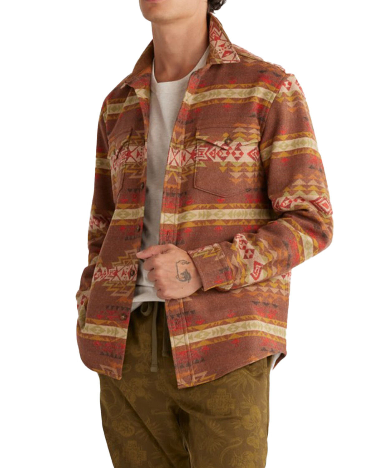 Image #1 - Pendleton Men's LA Pine Wool Overshirt, Brown, hi-res