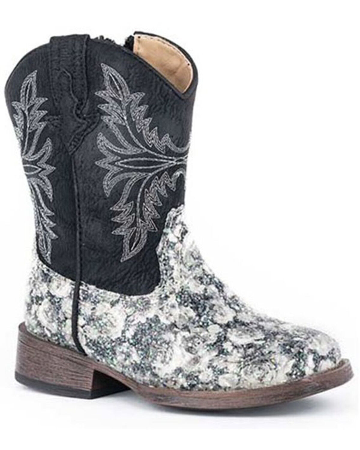 Image #1 - Roper Toddler Girls' Claire Western Boots - Square Toe, Black, hi-res