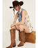 Image #1 - Panhandle Women's Boot Print Sleeveless Pearl Snap Mini Dress, Cream, hi-res