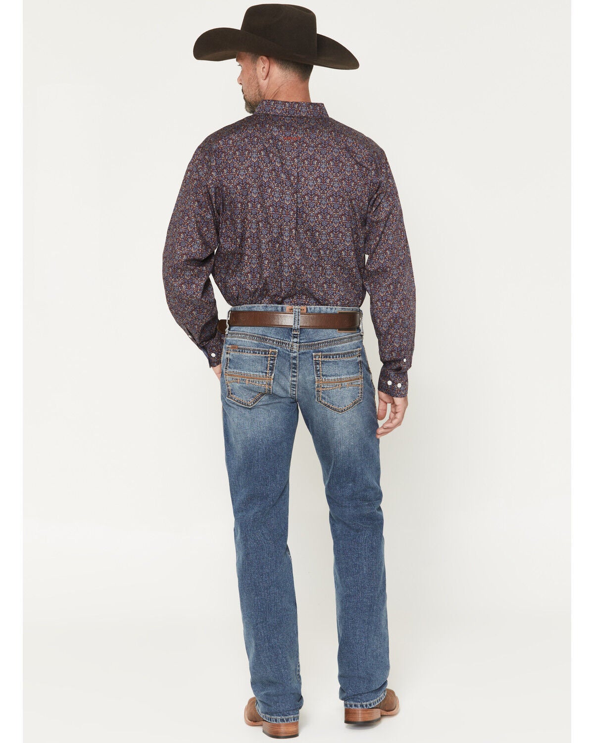Image #3 - Ariat Men's Boot Barn Exclusive M7 Livermore Coltrane Medium Wash Slim Straight Stretch Denim Jeans, Medium Wash, hi-res
