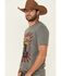 LJ Ranch Wear Men's Grey Sunrise Feed Graphic T-Shirt , Light Grey, hi-res
