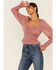 Image #1 - Sadie & Sage Women's Rachel Smocked Long Sleeve Top , Mauve, hi-res