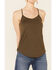 Image #3 - Angie Women's Solid Green Halter Tank Top, Green, hi-res