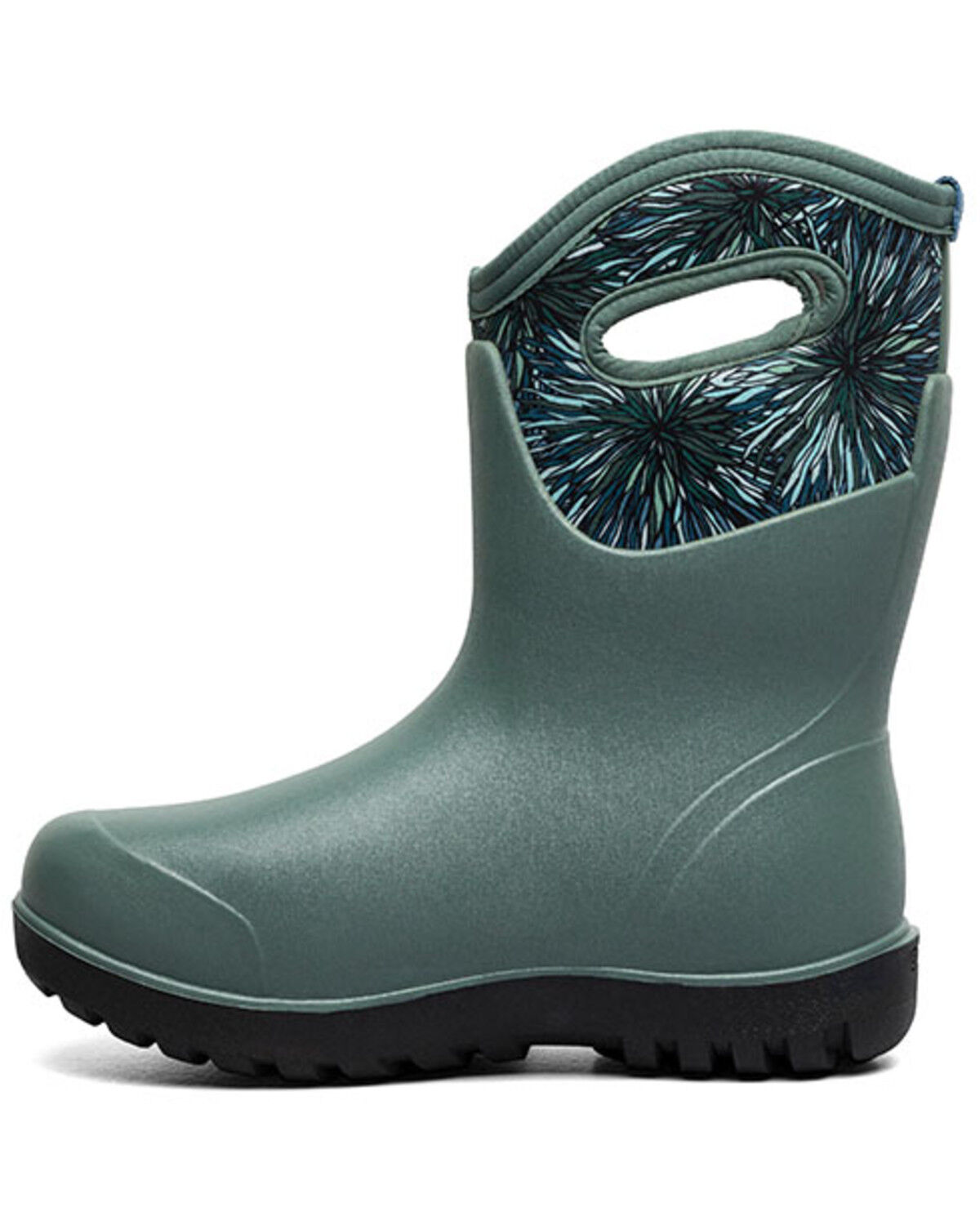 Image #3 - Bogs Women's Neo-Classic Mid Firework Floral Rubber Boots - Round Toe, Loden, hi-res