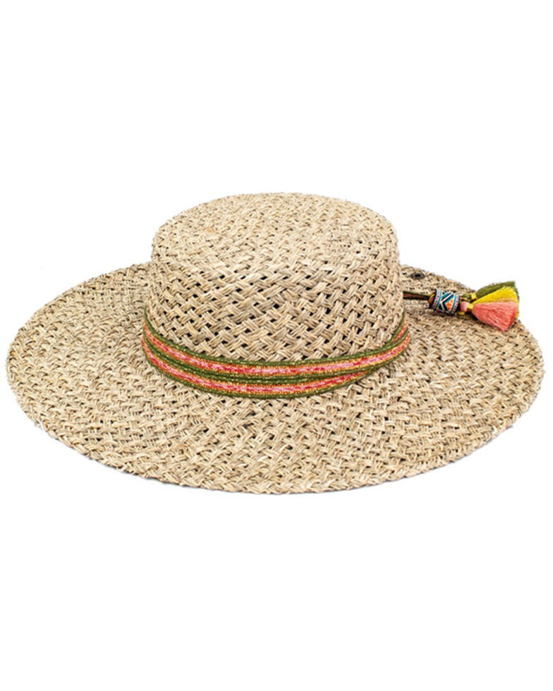 Peter Grimm Women's Natural Staycation Straw Western Hat , Natural, hi-res