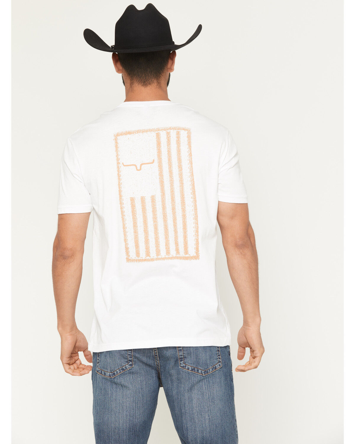 Image #1 - Kimes Ranch Men's Patched Patriotic Logo Short Sleeve Graphic T-Shirt, White, hi-res