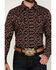 Image #3 - Cody James Men's Daybreak Geo Print Long Sleeve Snap Western Shirt - Tall, Red, hi-res