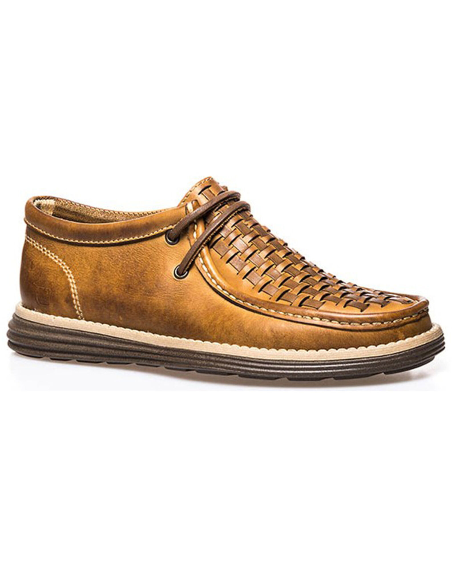 Stetson Men s Wyatt Braided Basket Weave Casual Lace Up Chukka