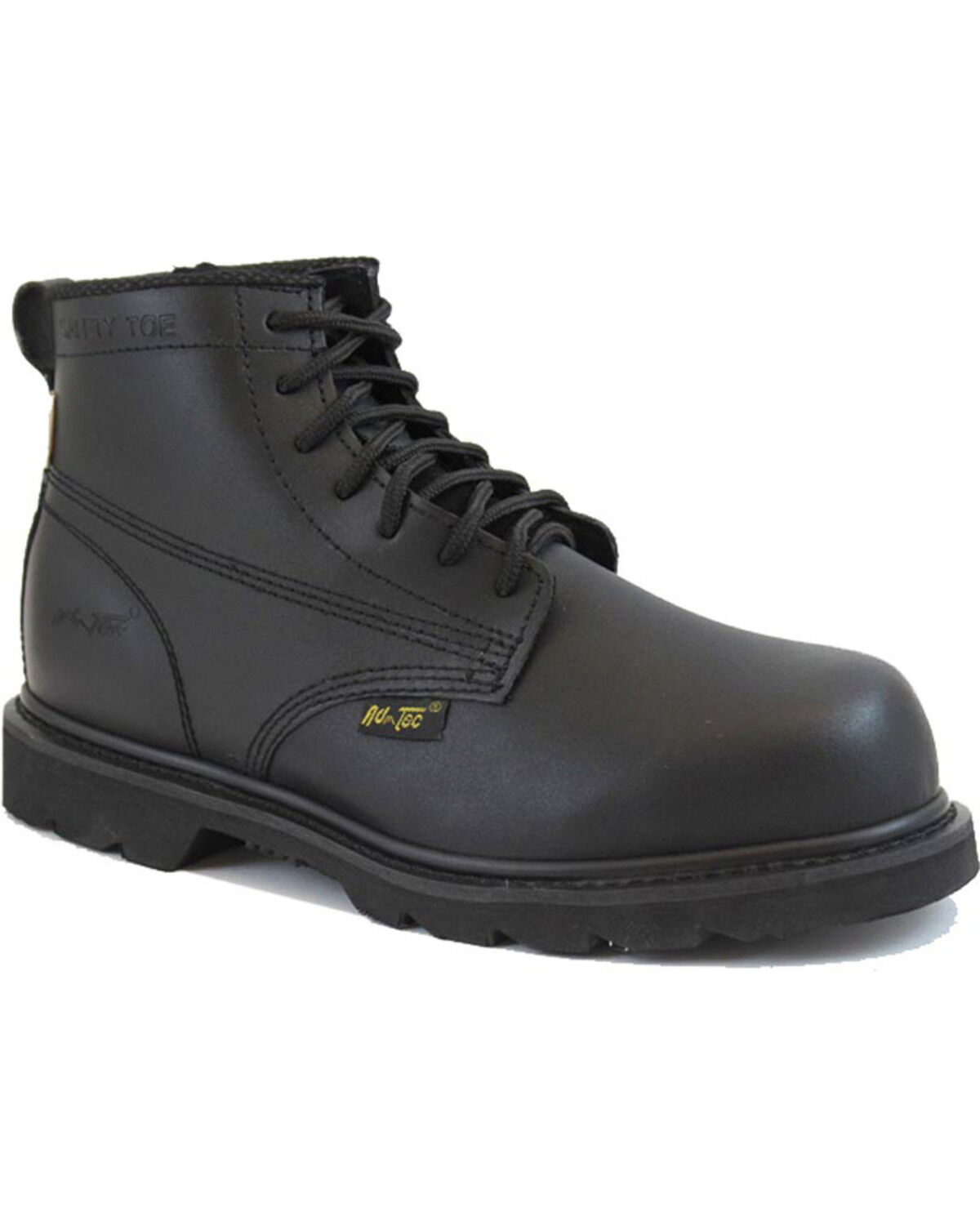 Image #1 - Ad Tec Men's 6" Lace-Up Uniform Boots - Composite Toe, Black, hi-res