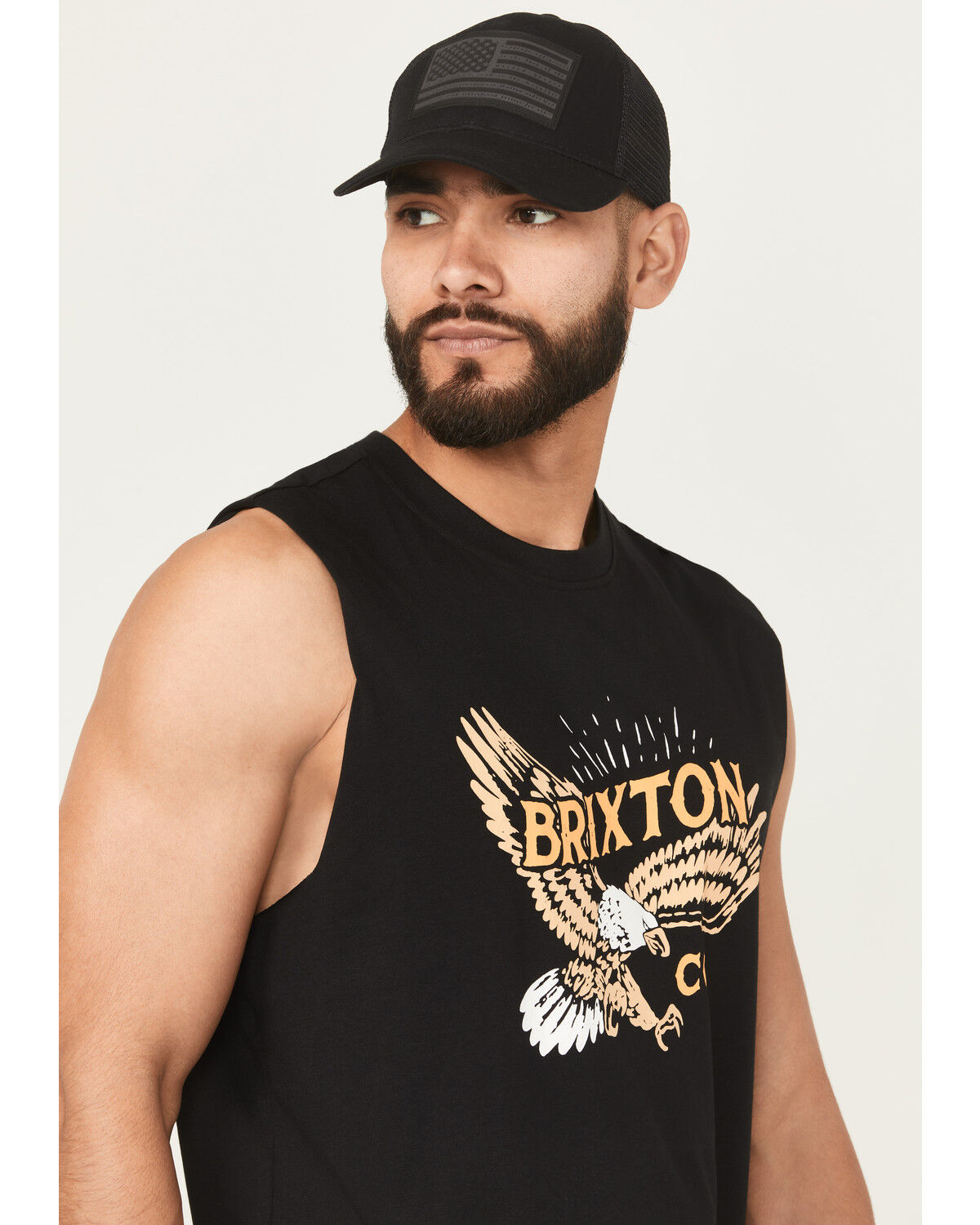 Image #2 - Brixton Men's Keller Eagle Muscle Tank, Black, hi-res
