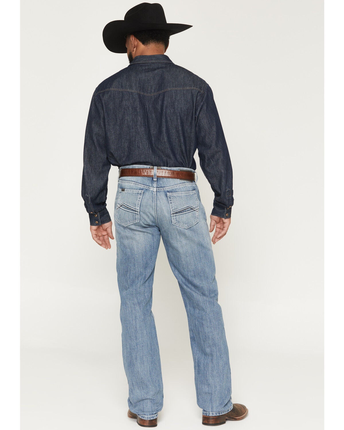 Image #3 - Ariat Men's M2 Kash Chet Light Wash Relaxed Straight Denim Jeans, Light Wash, hi-res