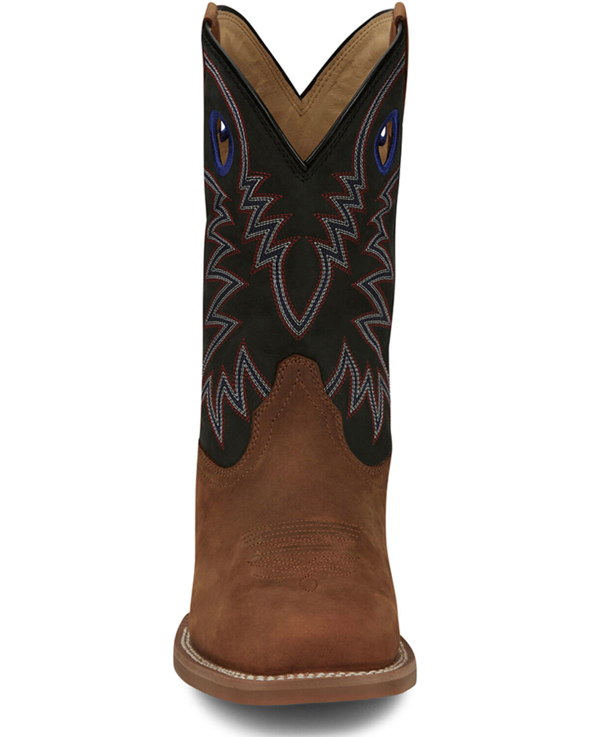 Image #4 - Justin Men's Show Stopper Wester Boots - Broad Square Toe, Brown, hi-res