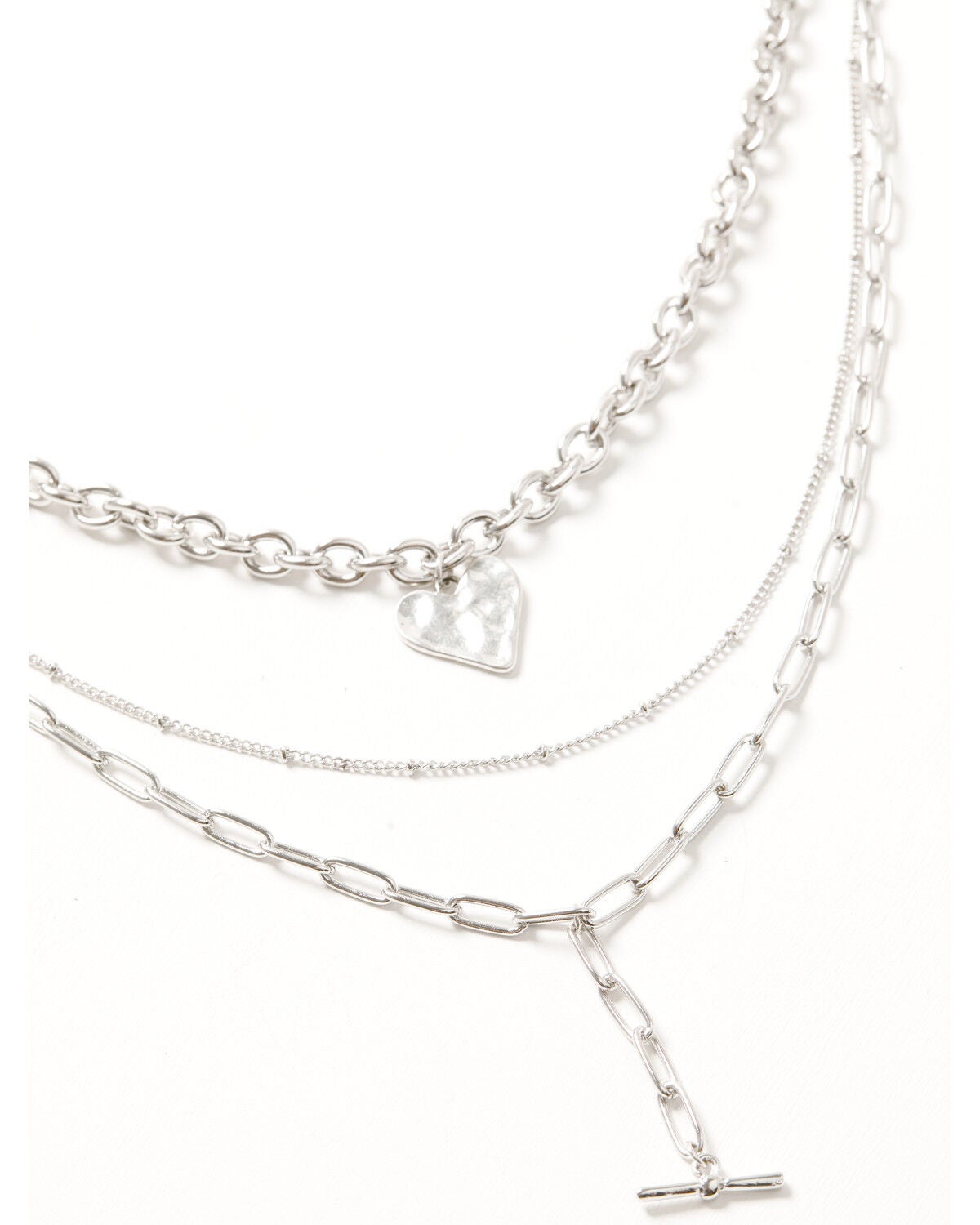 Shyanne Women's Layered Bar Lariat Necklace, Silver, hi-res
