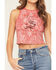 Image #3 - Originality Women's Bandana Rose Print Cropped Tank Top, Red, hi-res