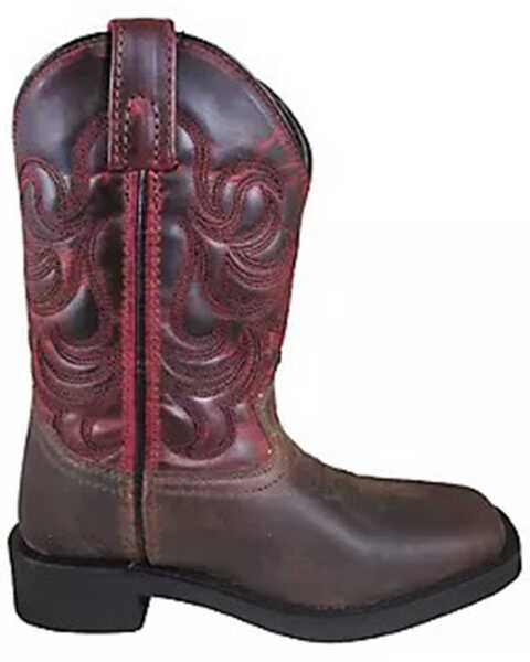Smoky Mountain Boys' Tucson Western Boots - Broad Square Toe, Red, hi-res