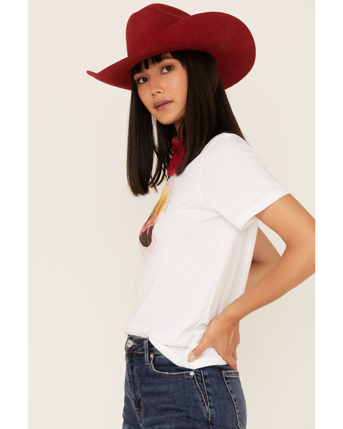 Image #2 - Wrangler Women's Boot Barn Exclusive Cowgirls Support Cowgirls Logo Graphic Tee, White, hi-res