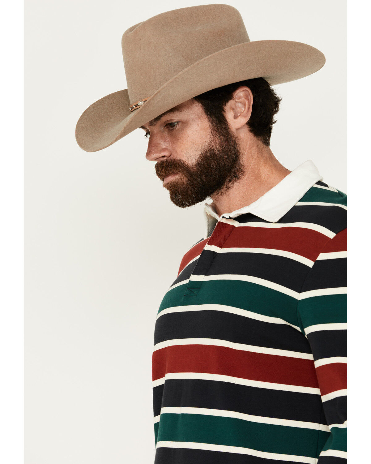 Image #2 - Pendleton Men's Decker Rugby Striped Long Sleeve Polo Shirt, , hi-res
