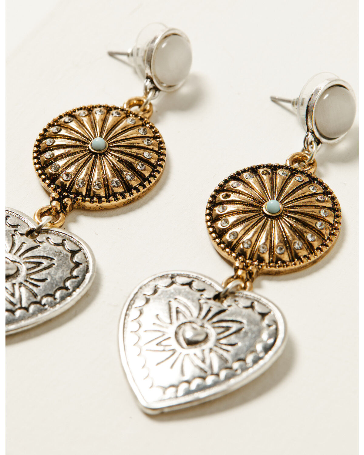 Image #2 - Shyanne Women's Heart Statement Earrings, Multi, hi-res
