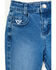 Image #3 - Cowgirl Hardware Toddler Girls' Leopard Print Side Ruffle Flare Jeans, Blue, hi-res