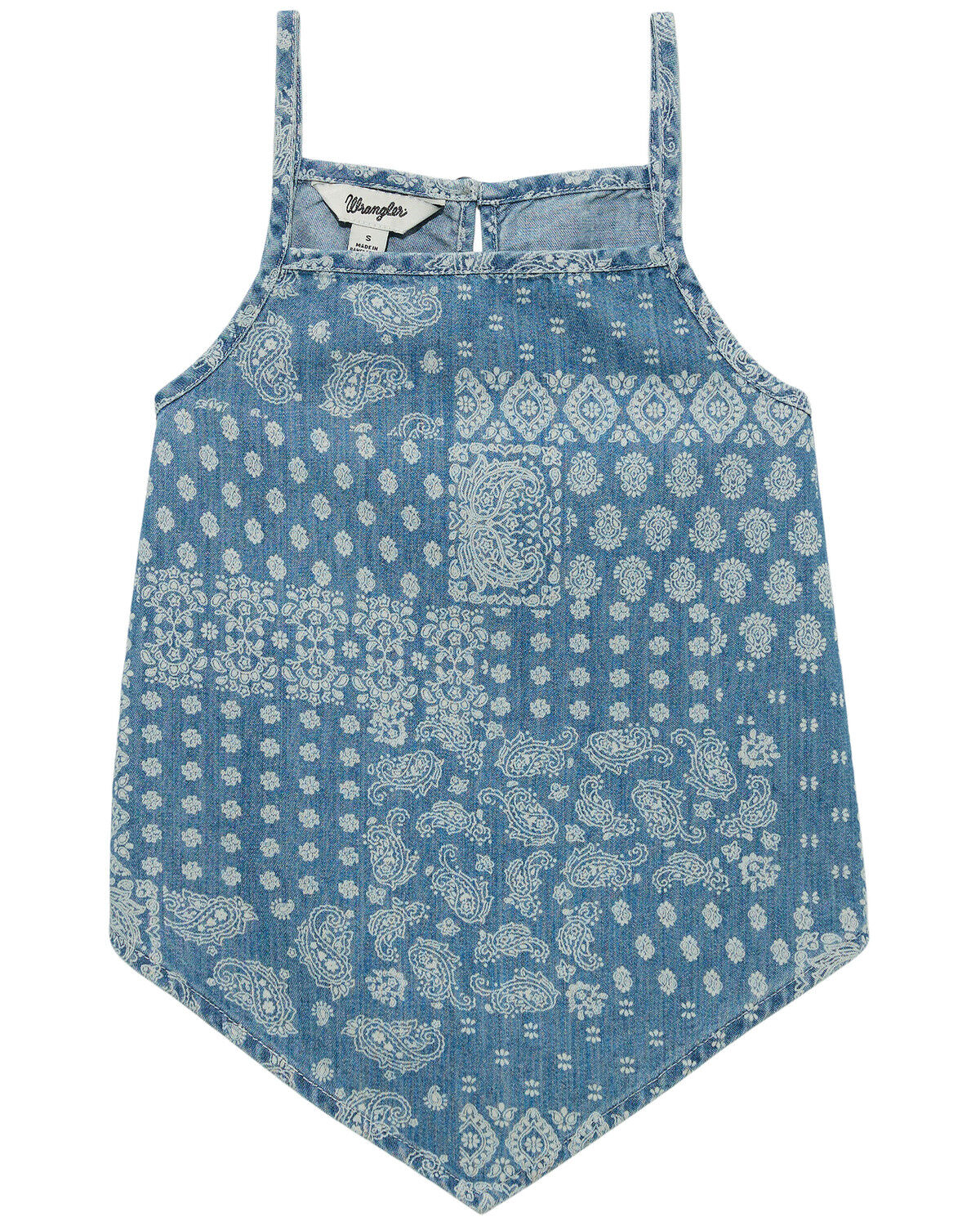Image #1 - Wrangler Girls' Bandana Print Denim Tank, Blue, hi-res