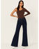 Image #1 - Rolla's Women's Dark Wash High Rise Alina Eastcoast Flare Jeans , Dark Wash, hi-res